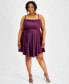 Trendy Plus Size Cowlneck Fit & Flare Dress