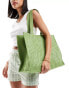 Accessorize jacquard tote bag in green grün - фото #1