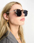 Фото #2 товара ASOS DESIGN round sunglasses in milky tort with metal temple