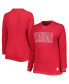 ფოტო #1 პროდუქტის Women's Crimson Oklahoma Sooners Surf Southlawn Waffle-Knit Thermal Tri-Blend Long Sleeve T-shirt