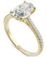 ფოტო #3 პროდუქტის Moissanite Oval Engagement Ring (2-1/2 ct. t.w. DEW) in 14k White Gold or 14k Yellow Gold