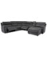 Фото #3 товара Hutchenson 6-Pc. Fabric Chaise Sectional with 2 Power Recliners and Console