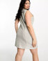 COLLUSION Plus glitter vest mini dress in silver