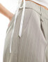 Vero Moda tapered trousers with pleat front in light grey pinstripe