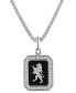 ფოტო #1 პროდუქტის Men's Crest of Bohemia Diamond (1/2 ct. t.w.) Pendant Necklace in Sterling Silver, 24" + 2" extender