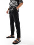 New Look linen blend trousers in black