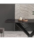 Фото #5 товара 63" Modern Artificial Stone Black Curved Black Metal Leg Dining Table -6 People