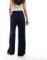 Фото #2 товара JDY linen mix tie wide leg trouser in navy