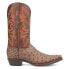 Dingo Outlaw Embroidered Ostrich Print Snip Toe Cowboy Mens Brown Casual Boots
