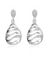 Unique Sterling Silver Clear Round Cubic Zirconia Drop Earrings