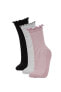 Фото #2 товара Носки defacto Kadın 3lü Cotton Long Socks