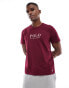 Polo Ralph Lauren lounge t-shirt with chest text logo in burgundy