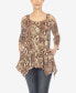 ფოტო #1 პროდუქტის Women's Snake Print Cold Shoulder Tunic