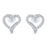 Gentle silver heart earrings with zircons EA100W