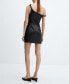 ფოტო #3 პროდუქტის Women's Short Leather-Effect Dress