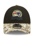 Фото #4 товара Men's Black, Camo New England Patriots 2022 Salute To Service 9FORTY Snapback Trucker Hat
