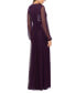 Women's V-Neck Embroidered Chiffon Gown