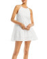 Фото #1 товара Aqua Womens Cotton Eyelet Short Mini Dress White S