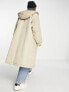 Фото #2 товара ASOS DESIGN quilted hybrid parka coat in stone