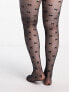 ASOS DESIGN Curve 30 denier X printed tights in black