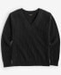 Фото #3 товара Women's 100% Cashmere Ribbed V-Neck Sweater, Regular & Petites, Created for Macy's