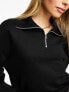 Фото #5 товара Pieces quarter zip sweatshirt in black