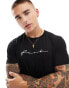 French Connection chest script logo t-shirt in black