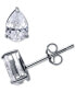 ფოტო #1 პროდუქტის Cubic Zirconia Pear Solitaire Stud Earrings, Created for Macy's