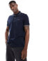 GANT logo tipped pique polo in navy