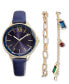Фото #1 товара Часы и аксессуары I.N.C. International Concepts женские Синие Наручные Часы 36мм, Комплект для подарка, созданный для Macy's