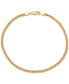 ფოტო #1 პროდუქტის Wheat Link Ankle Bracelet in 18k Gold-Plated Sterling Silver or Sterling Silver, Created for Macy's