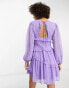 Фото #5 товара ASOS DESIGN Tall button through pintuck mini dobby dress in purple
