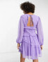 ASOS DESIGN Tall button through pintuck mini dobby dress in purple