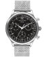 ფოტო #1 პროდუქტის Men's Swiss Chronograph Heritage Series Circa Stainless Steel Mesh Bracelet Watch 43mm