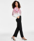 Фото #3 товара Women's Solid Pintuck Mid Rise Wide-Leg Pants, Created for Macy's