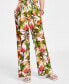 Фото #4 товара Petite Printed Linen Wide-Leg Pants, Created for Macy's