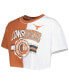 Фото #3 товара Women's Texas Orange, White Texas Longhorns Colorblock Cropped T-shirt