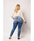 Plus Size Denim Mid Rise Skinny Jeans саванна, 14 - фото #3