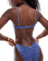 Фото #4 товара Hollister co-ord curvy eyelet underwire bikini top in blue