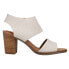 TOMS Majorca Cutout Block Heels Womens Off White Casual Sandals 10009814