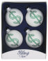 Фото #4 товара Праздничные товары Krebs Glas Lauscha - Порцеляновые 7см глазковые шары с зеленым стразовым декором