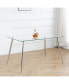 Фото #2 товара 51" Rectangular Glass Dining Table, Chrome Metal Legs