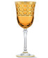 Amber Color White Wine Goblet with Gold-Tone Rings, Set of 4