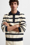 STRIPED JACQUARD KNIT POLO SHIRT