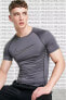 Фото #1 товара Pro Dri Fit Tight Fit Short Sleeve Top Slim Fit Erkek Body Tişört Gri Antrasit