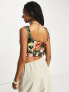 Фото #2 товара COLLUSION floral velvet corset top in multi