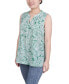 ფოტო #3 პროდუქტის Petite Sleeveless Printed Pintucked Blouse