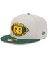 Men's Stone/Green Green Bay Packers 2024 Sideline Historic 59FIFTY Fitted Hat Stone, Green, 7 - фото #1