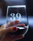 39ish 40th Birthday Gifts Stem Less Wine Glass, 17 oz