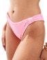 River Island bandeau textured bikini bottom in bright pink